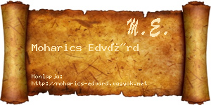 Moharics Edvárd névjegykártya